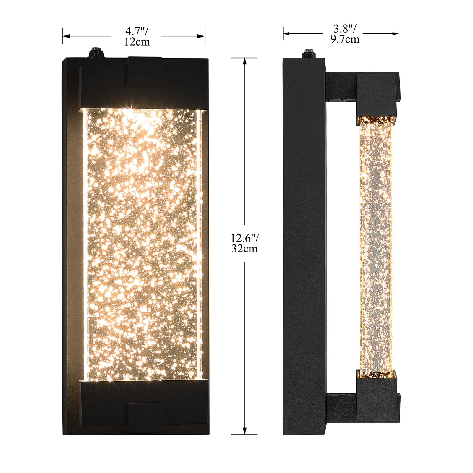 Aplique LED de pared cuadrado negro 10W 3000K Tecnolite