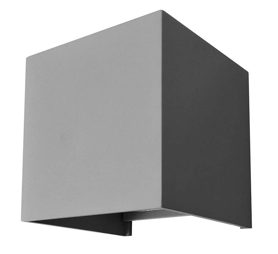 APLIQUE LED DE PARED TIPO CUBO GRIS 2X3W 3000K WJ