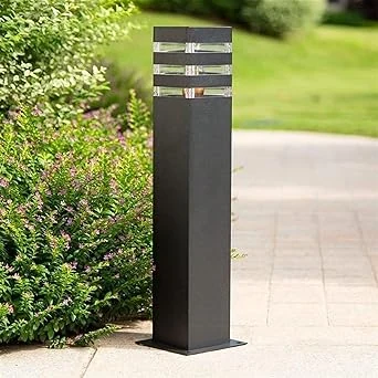 BALIZA DE JARDIN CUADRADA NEGRA E27 ROOMLUX