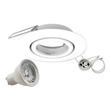 BASE DE DICROICA REDONDA BASCULANTE PLANA BLANCA EVOLIGHT 84x70x22